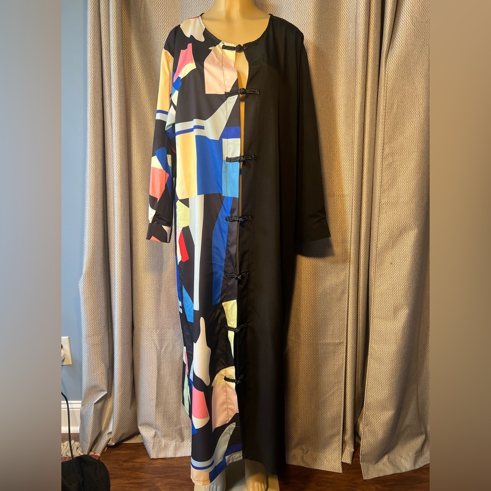 Abstract Multicolor Long Sleeve Women's Jacket